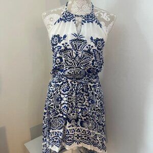 Asymmetrical halter dress